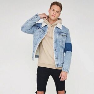 Maniere De Voir Men’s Sherpa Denim Jacket Small